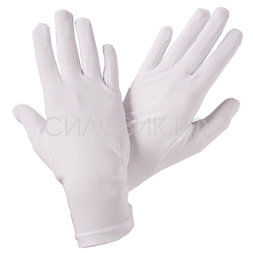 Перчатки белые трикотажные (кулирное х/б)